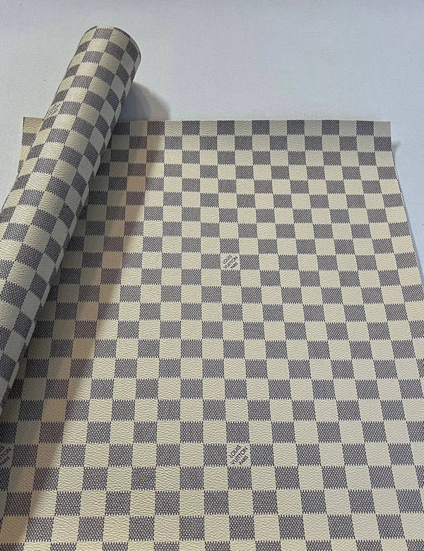 LV Checkered Leather - Cream