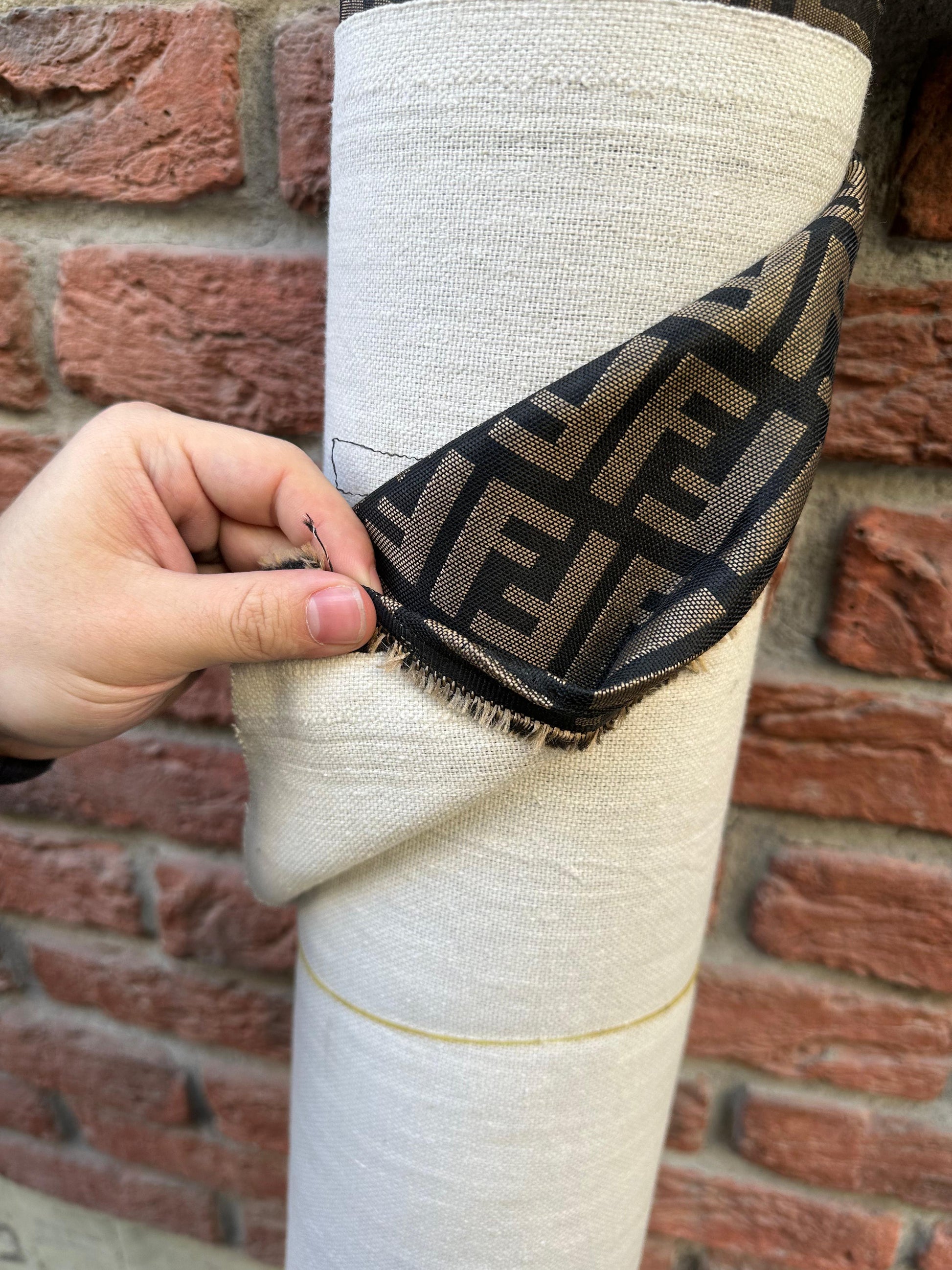 Fendi Cotton Fabric Brown - Lamberti Leathers
