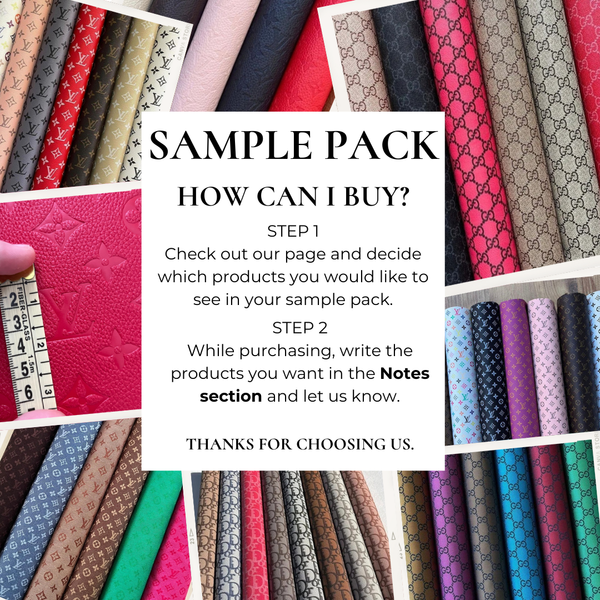 1-5 Pieces Sample Pack - Leather & Fabric (Please write the leather & fabrics you want in the order notes section.)